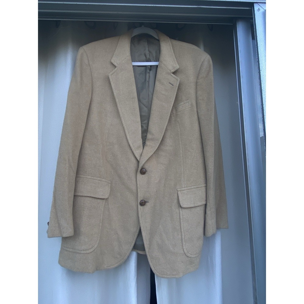 Vintage 1980s Neil Martin 100% Camel Hair Blazer Men's‎ Size 44R Tan Sport Coat